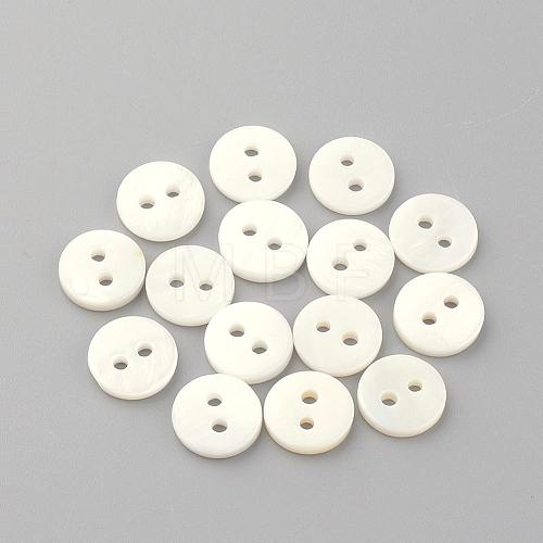 2-Hole Freshwater Shell Buttons BUTT-S020-23-10mm-1