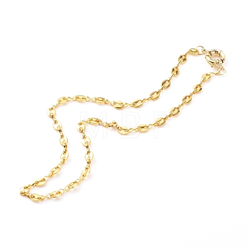 Brass Coffee Bean Chain Necklaces NJEW-JN03407-1