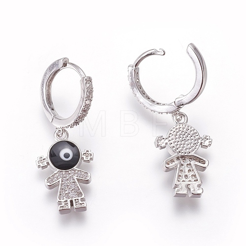 (Jewelry Parties Factory Sale)Brass Cubic Zirconia Hoop Earrings EJEW-O084-01P-D-1