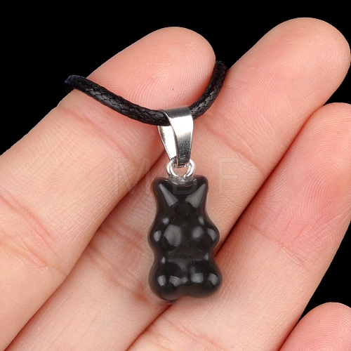 Natural Obsidian Carved Pendants PW-WG7259D-16-1