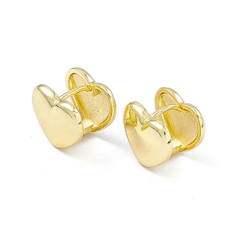 Brass Heart Hoop Earrings for Women EJEW-P215-05G-1