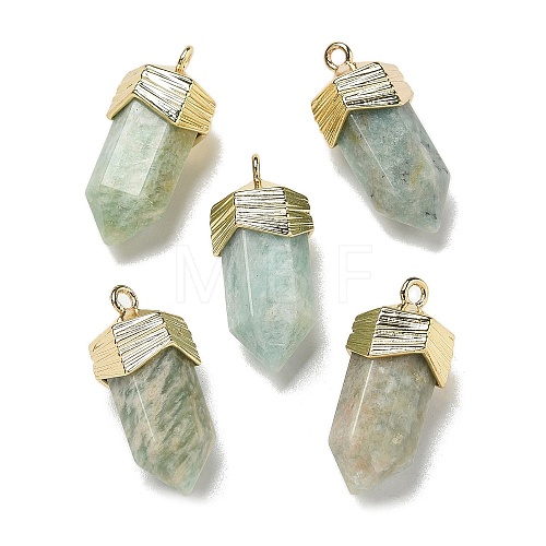 Natural Amazonite Faceted Pendants G-G181-03G-08-1