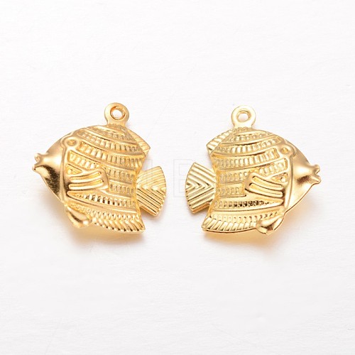 Fish Brass Pendants KK-L134-24G-1
