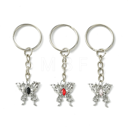 Butterfly Alloy with Cubic Zirconia Pendant Keychain KEYC-JKC00846-1