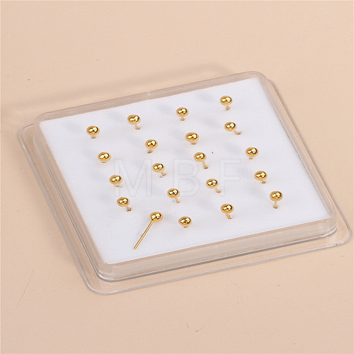 20Pcs Round Brass Nose Studs WGFA8C5-02-1