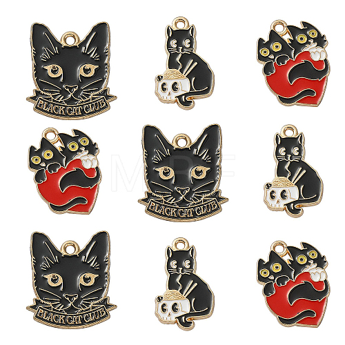 15Pcs 3 Styles Alloy Enamel Pendants ENAM-CJ0004-95-1