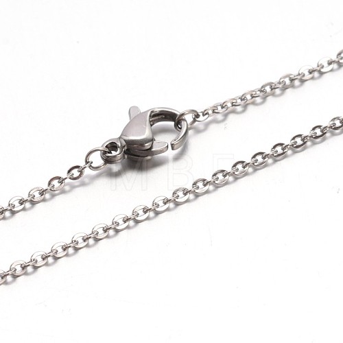 304 Stainless Steel Cable Chain Necklaces NJEW-E026-04P-B-1
