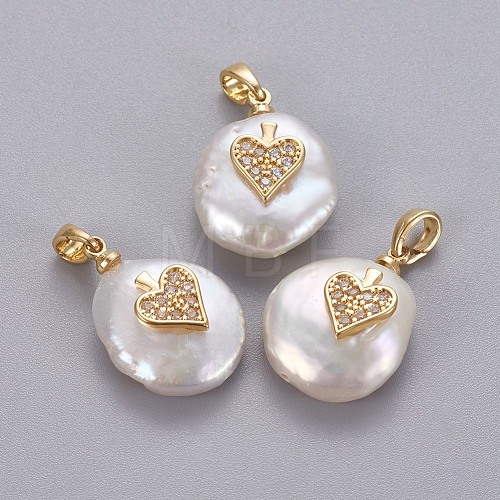 Natural Cultured Freshwater Pearl Pendants KK-L187-11G-1