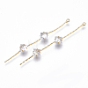 Brass Micro Cubic Zirconia Chain Tassel Big Pendants X-KK-N231-32-NF-1