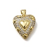 Brass Micro Pave Cubic Zirconia Pendants KK-C090-45G-01-1