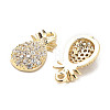 Brass Micro Pave Clear Cubic Zirconia Charms KK-C054-22G-2