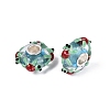 3D Lampwork & Brass Core European Beads FOIL-Q004-01B-1