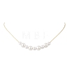 Round Shell Pearl Beaded Necklace & Bracelet & Dangle Earring Sets SJEW-JS01337-9