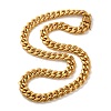 Ion Plating(IP) 304 Stainless Steel Cuban Link Chain Necklaces for Men NJEW-L173-018G-03-2