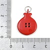 Button 304 Stainless Steel Enamel Pendants SA-CBAE390-01B-3