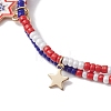 Independence Day Alloy Enamel Star Charm Bracelets BJEW-MZ00087-5