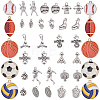40Pcs 20 Styles Sports Tibetan Style Alloy & Alloy Enamel Pendants FIND-BM0001-58-1