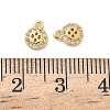 Brass Micro Pave Cubic Zirconia Flat Round Button Charms KK-A281-02G-3