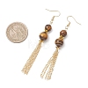 Tiger Eye Beads Dangle Earrings EJEW-JE06894-4