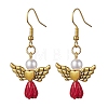 Angel Antique Golden Alloy & Resin Dangle Earrings EJEW-JE05686-07-1