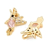Brass Micro Pave Cubic Zirconia Charms KK-Q085-06G-02-2