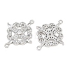 Brass Micro Pave Clear Cubic Zirconia Connector Charms CU-CBA7BFE-03E-P-2