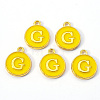 Golden Plated Alloy Enamel Charms X-ENAM-S118-09G-1