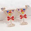 Christmas Alloy Dangle Stud Earrings FS-WG10992-03-2