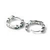 Green Cubic Zirconia Horse Eye Wrap Hoop Earrings LS-EJEW-K083-34P-C-2