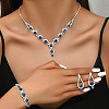 Teardrop Brass Rhinestone Necklaces & Link Bracelets & Stud Earring Sets FS-WGE0FD5-06-2