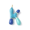 Brass Enamel Pendants KK-E093-03G-K-02-1