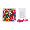 160Pcs Round & Flower Wood/Plastic Beads DIY-FS0001-51-4