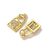 Brass Micro Pave Clear Cubic Zirconia Charms KK-A270-03E-G-2