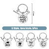 5Pcs 5 Style Class of 2023 Graduation Gifts Stainless Steel Keychain KEYC-FH0001-32B-2