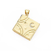 Brass Micro Pave Clear Cubic Zirconia Diffuser Locket Pendants for Teachers' Day ZIRC-T004-96G-NF-1
