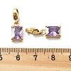 Rectangle 304 Stainless Steel Rhinestone Pendant Decoration STAS-L283-42G-4