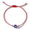 Adjustable Glass Evil Eye Braided Bead Bracelets for Men and Women PI2315-1-1