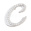 Brass Micro Pave Clear Cubic Zirconia Pendants CU-CBA8481-01P-C-1
