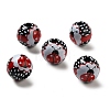 Printed Wood Round Beads WOOD-C012-01A-3