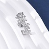 Brass Micro Pave Clear Cubic Zirconia Cuff Rings for Women RJEW-G345-01P-3