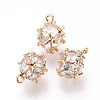 Brass Cubic Zirconia Charms ZIRC-T003-20KC-1