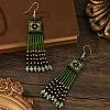 Handmade Bohemian Glass Seed Bead Beaded Chandelier Earrings DO8227-5