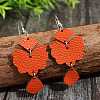 Zinc Alloy & Imitation Leather Dangle Earrings WGC987C-01-4