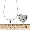 304 Stainless Steel Micro Pave Clear Cubic Zirconia Butterfly Heart Pendant Pet Urn Ashes Necklaces NJEW-S455-10P-6