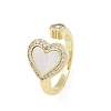 Brass Micro Pave Cubic Zirconia Open Cuff Rings for Women LS-RJEW-K308-03B-G-2