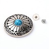 Alloy & Imitation Turquoise Craft Solid Screw Rivet X-PALLOY-WH0084-09B-1