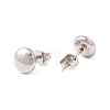 6 Pairs 304 Stainless Steel Flat Round Stud Earrings for Women EJEW-A067-20-5