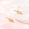 Brass Stud Earrings EJEW-D363-01G-02-5