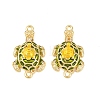 Brass Micro Pave Clear Cubic Zirconia Tortoise Connector Charms KK-F931-05G-1