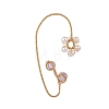 Natural Amethyst & Pearl Braided Flower Cuff Earrings EJEW-JE04957-01-2